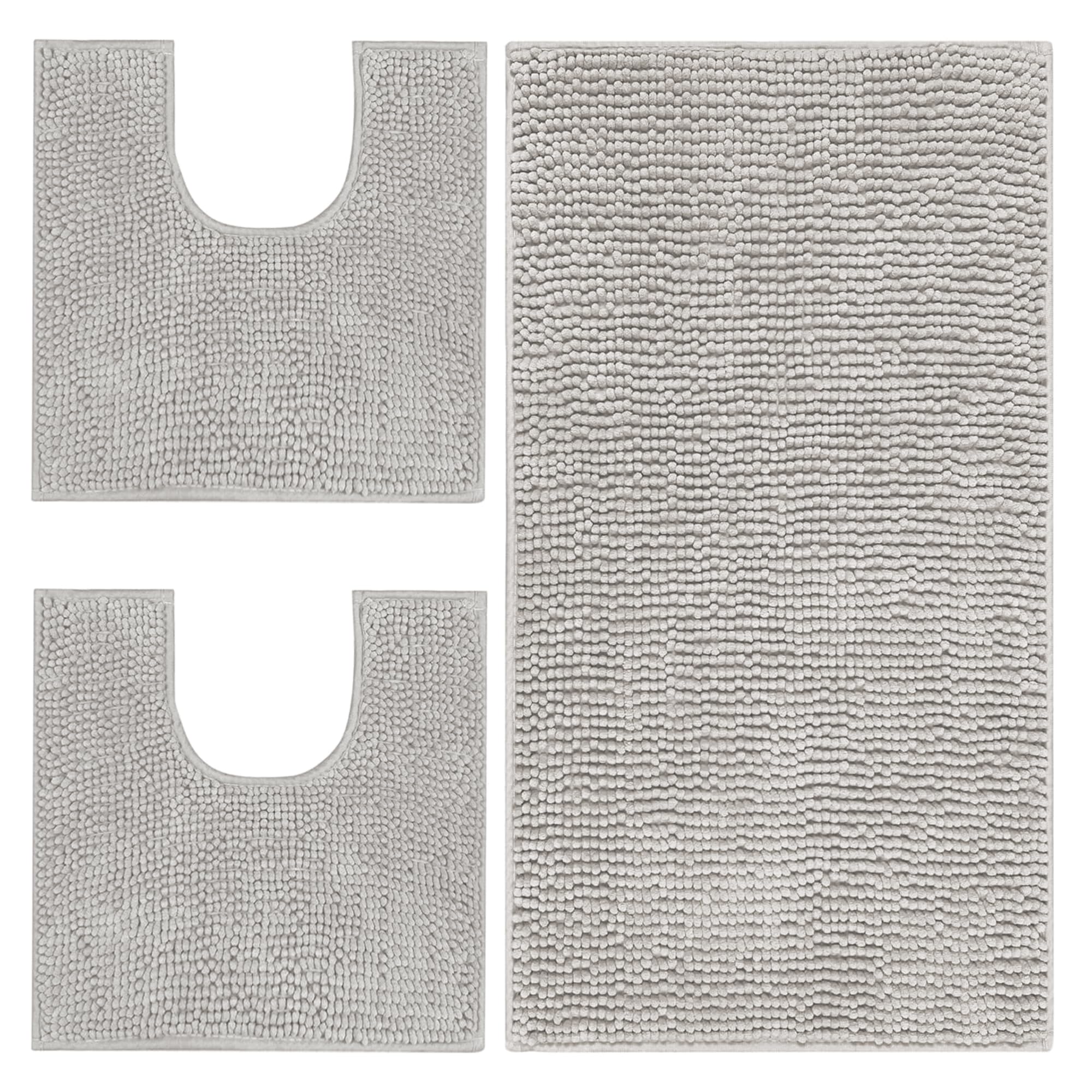 Set Tappeti Bagno 3 Pezzi Home Tresor - Microfibra Assorbente, Antiscivolo, Per WC E Bidet, Colore Bordeaux - Foto 6