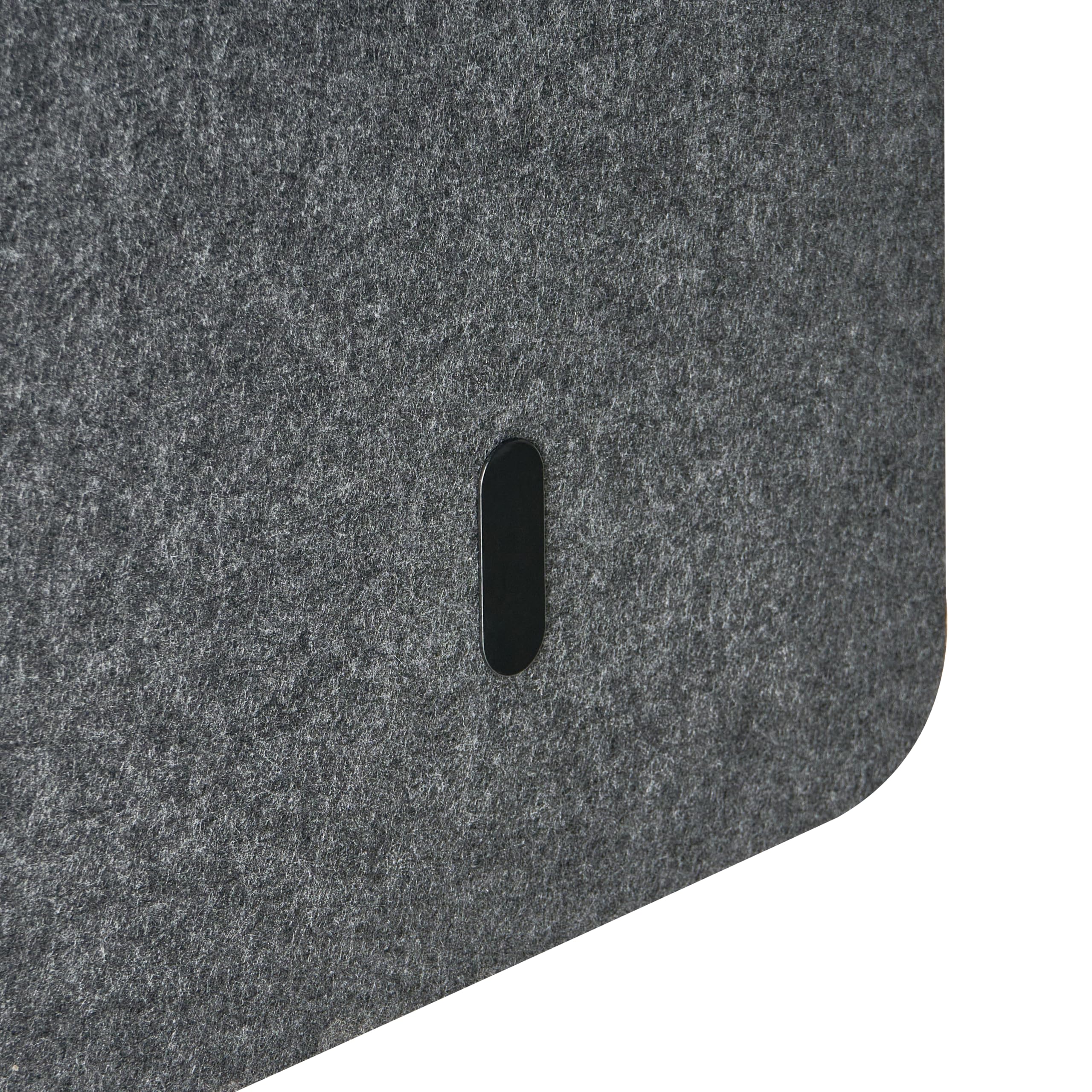 Beliani Schreibtisch Trennwand L-Form Filz Akustik Polster dunkelgrau 120 x 60 x 50 cm zum Klemmen Foldy
