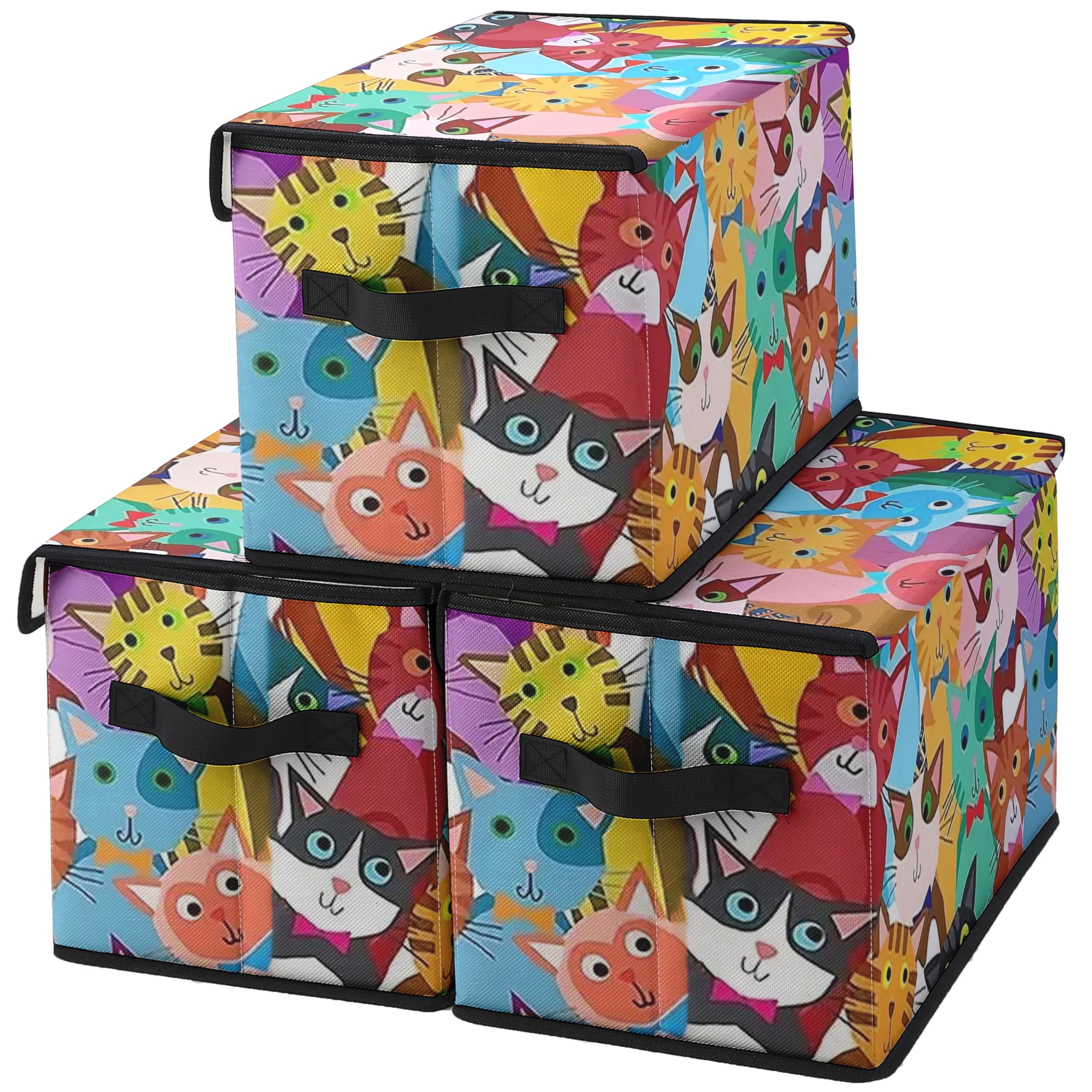 Stackable Clothes Storage Bins with Lids 3 Pack