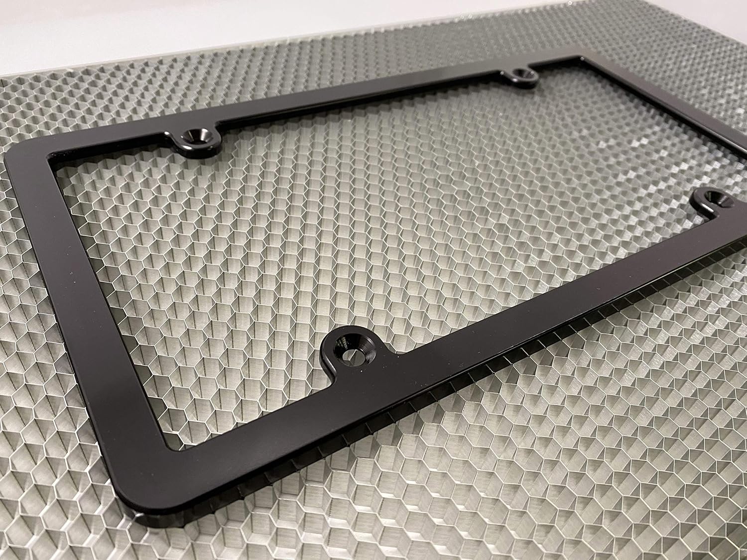 All States-Compatible, American-Made, Premium Quality, Extra Durable Billet Aluminum Machined CAR License Plate Frame - Anodized Black