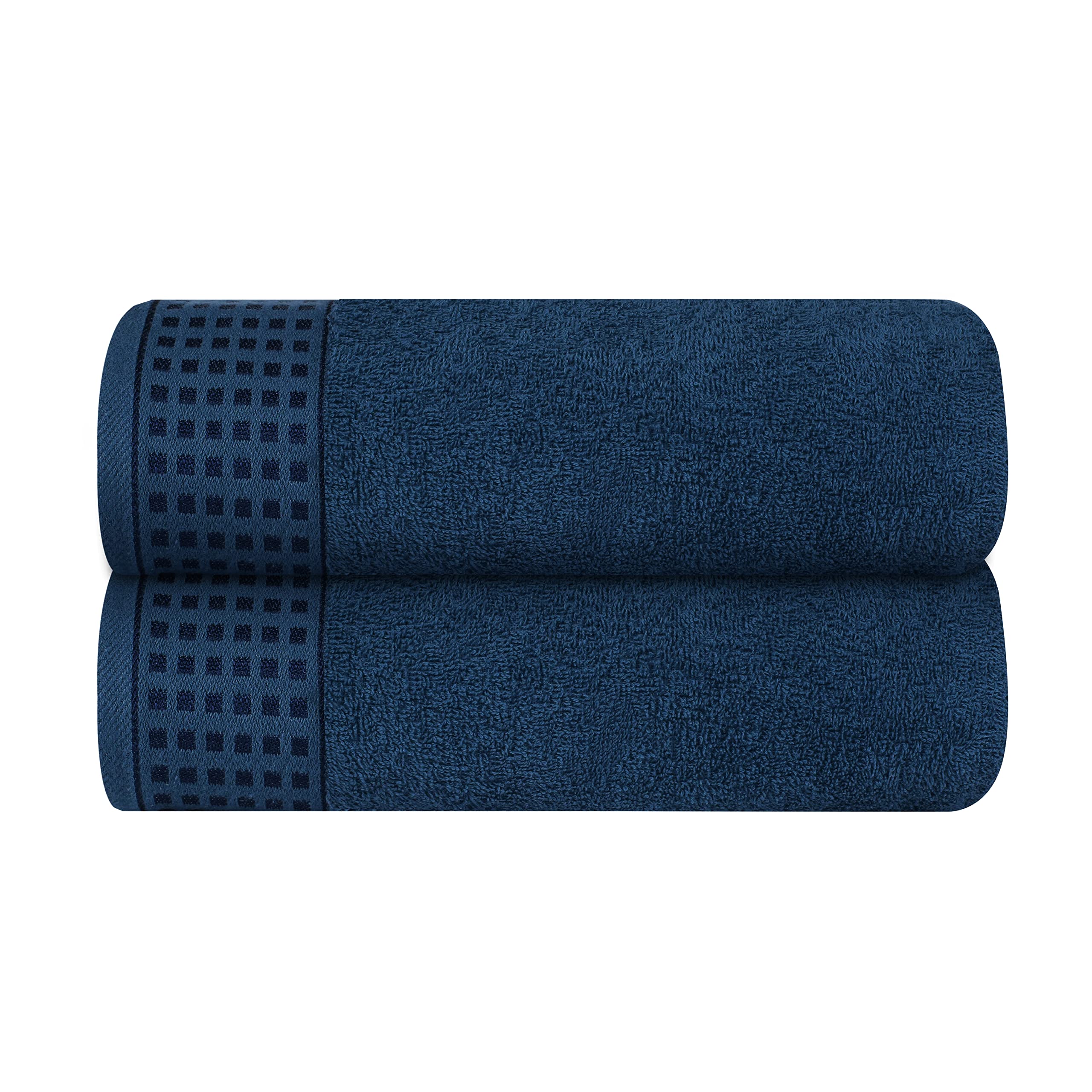 GLAMBURG 100% Cotton 2 Pack Oversized Bath Towel Set 28x55 Inches, Ultra Soft Highly Absorbant Compact Quickdry &amp; Lightweight Large Bath Towels, Ideal for Gym Travel Camp Pool - Mineral Blue