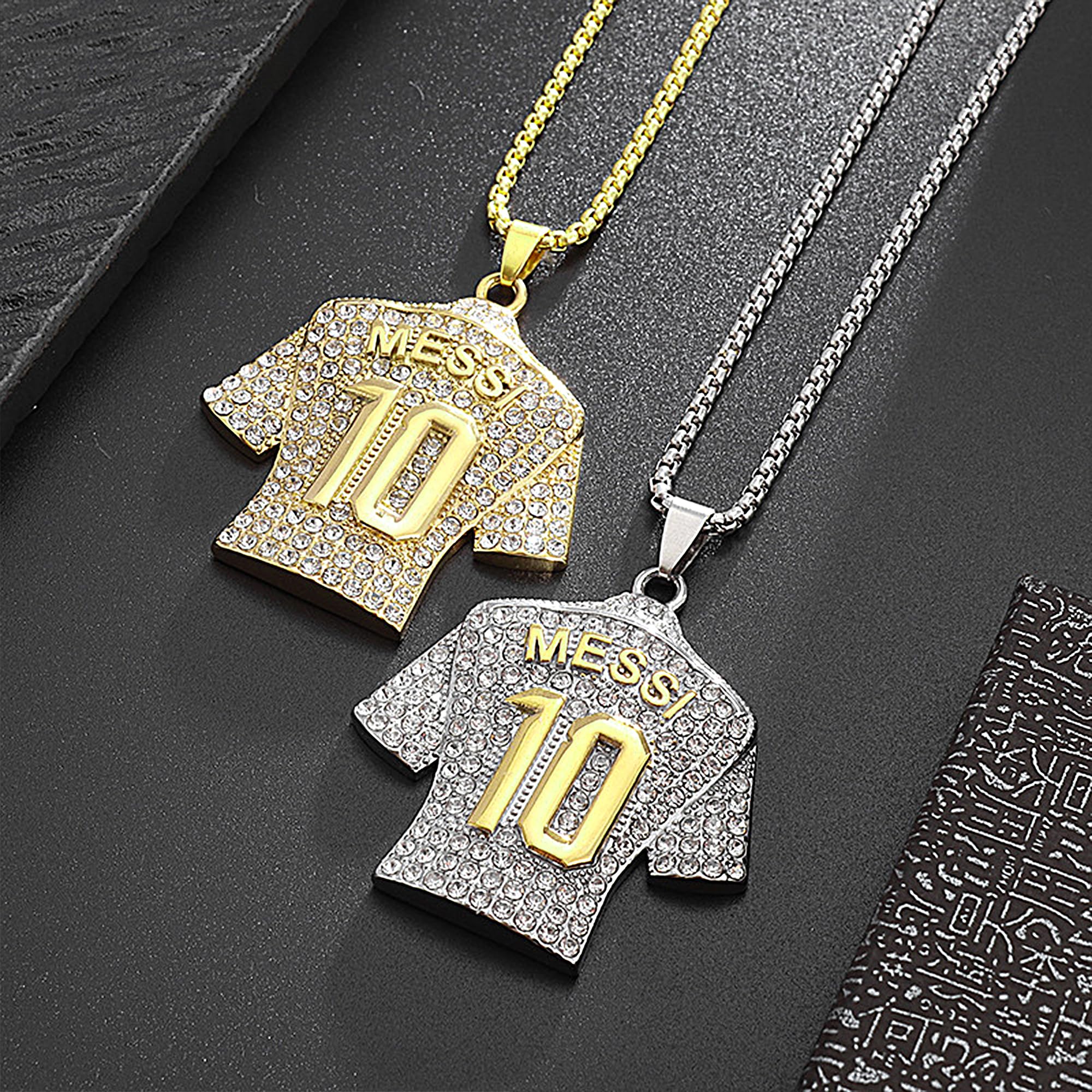 Soccer Jersey 10 Necklace, Number 10 Soccer Jersey Pendant Necklace, Titanium Steel Necklace Pendant, Football Gifts for Miami Fans