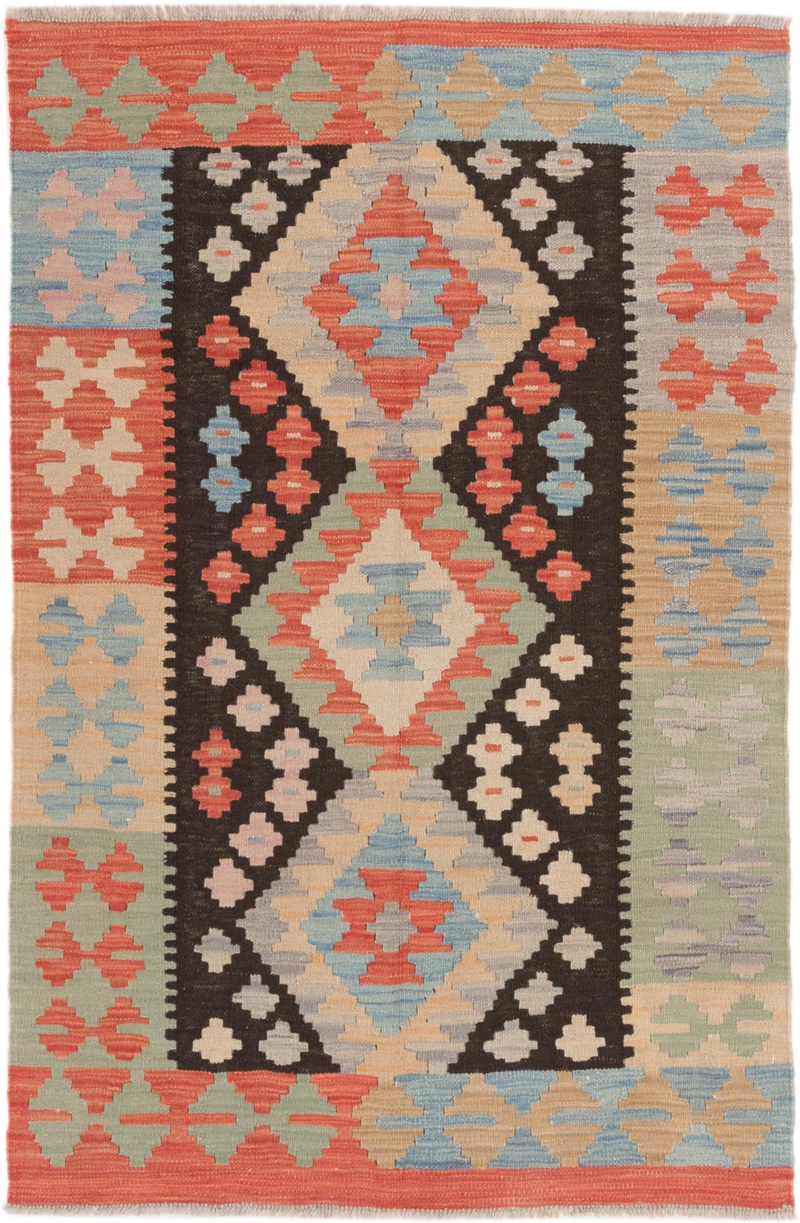 Kilim Afghan 98x149 cm en laine authentique tissé à la main
