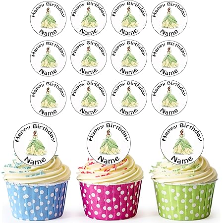 Tiana La Princesse Et La Grenouille Disney Princess 24 Decorations Comestibles Personnalisees Pour Cupcakes Gateaux D Anniversaire Cercles Predecoupes Faciles Amazon Fr Epicerie