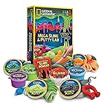 NATIONAL GEOGRAPHIC Mega Slime Kit & Putty Lab - 4 Types of Slime Plus 4 Types of Putty Including Magnetic, Slime Kit for Boys and Girls, Sensory Toy & Science Kit