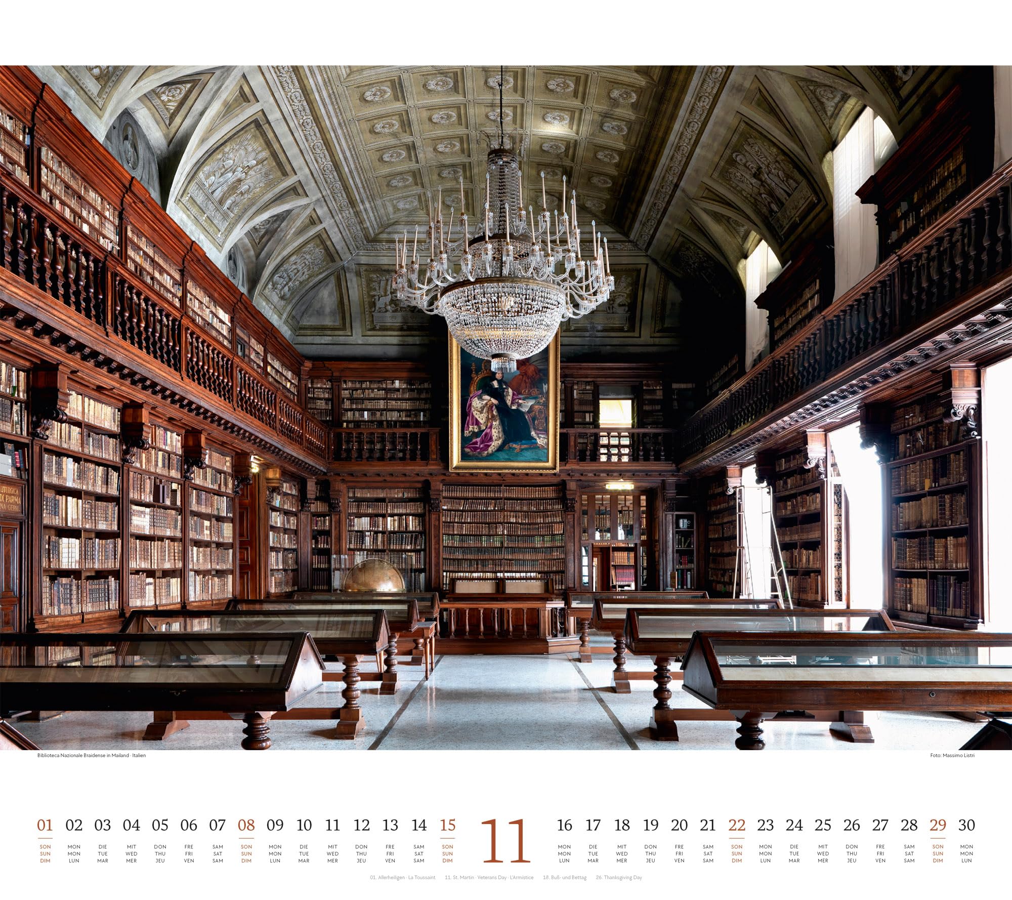 Welt der Bücher Kalender 2026 | Bildgewaltiger Bibliotheken-Kalender im großen Querformat (54x48 cm) | Eindrucksvolle Architektur von Büchereien