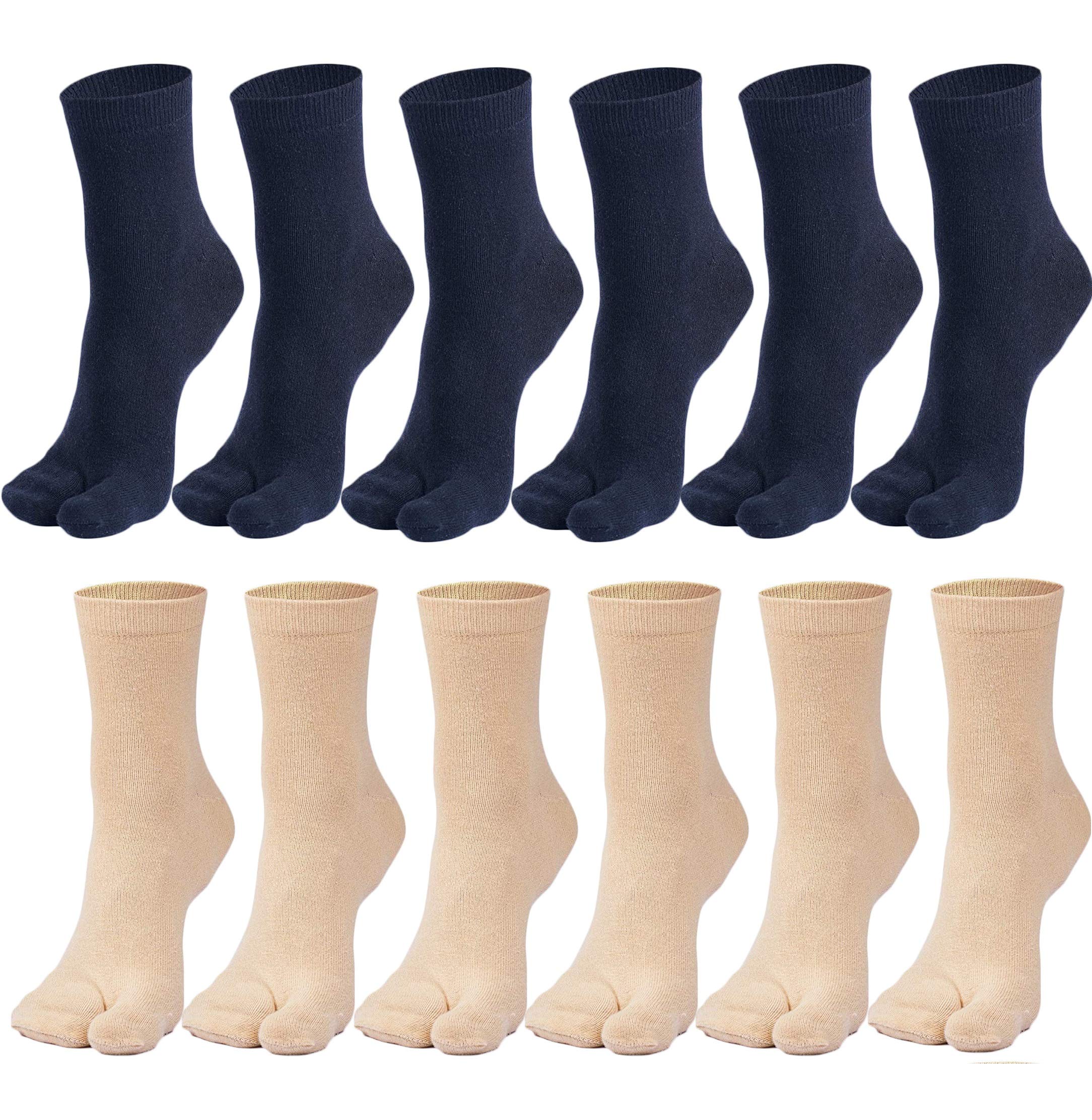 queery Women Cotton Ankle Length Toe Socks, Thumb Socks, (Black, Skin, Pack of 12 Pairs)-picture-46