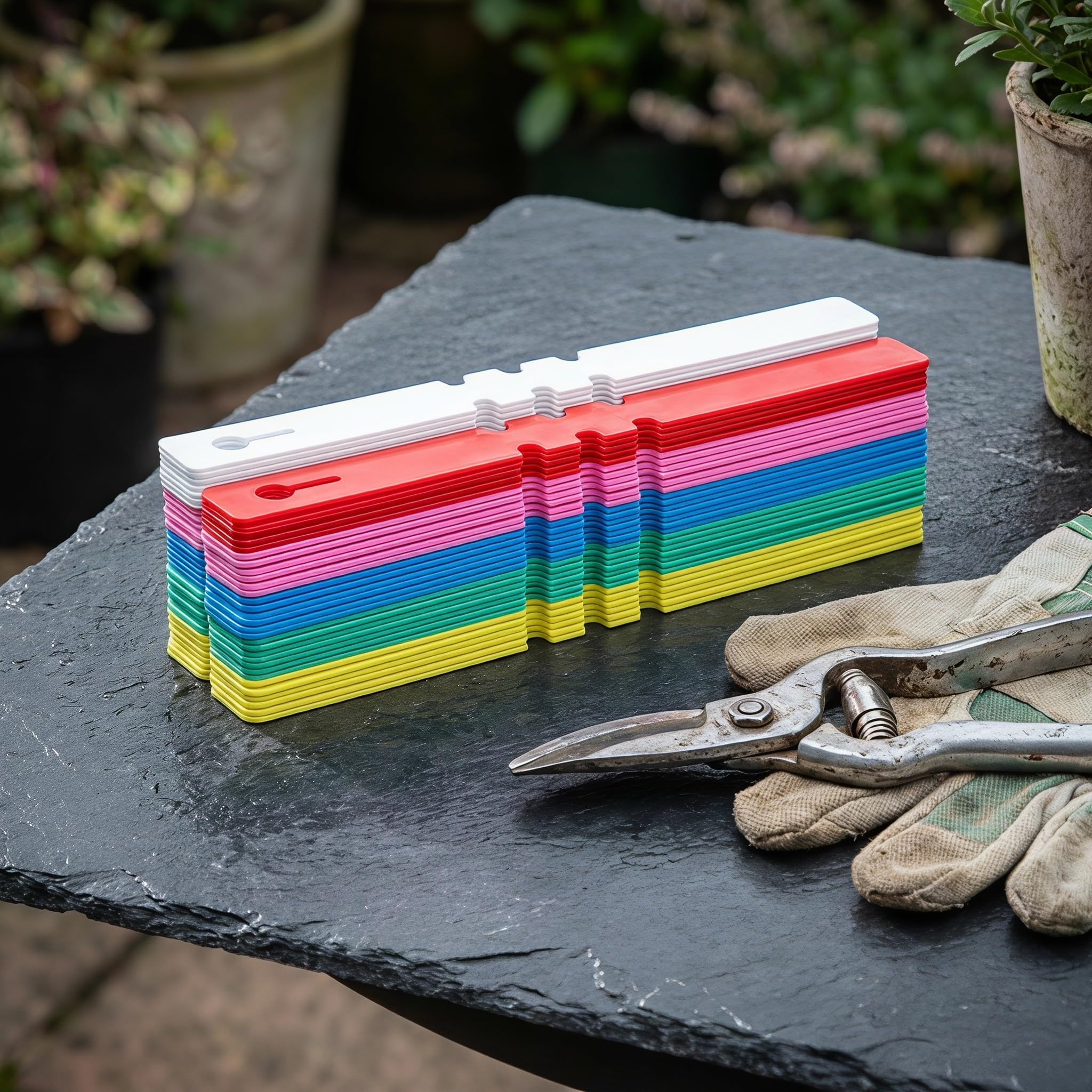Lurrose 1200 étiquettes en plastique pour plantes, étiquettes à suspendre et à enrouler, de pépinière ajustables, imperméables pour plantes de jardin, 6 couleurs
