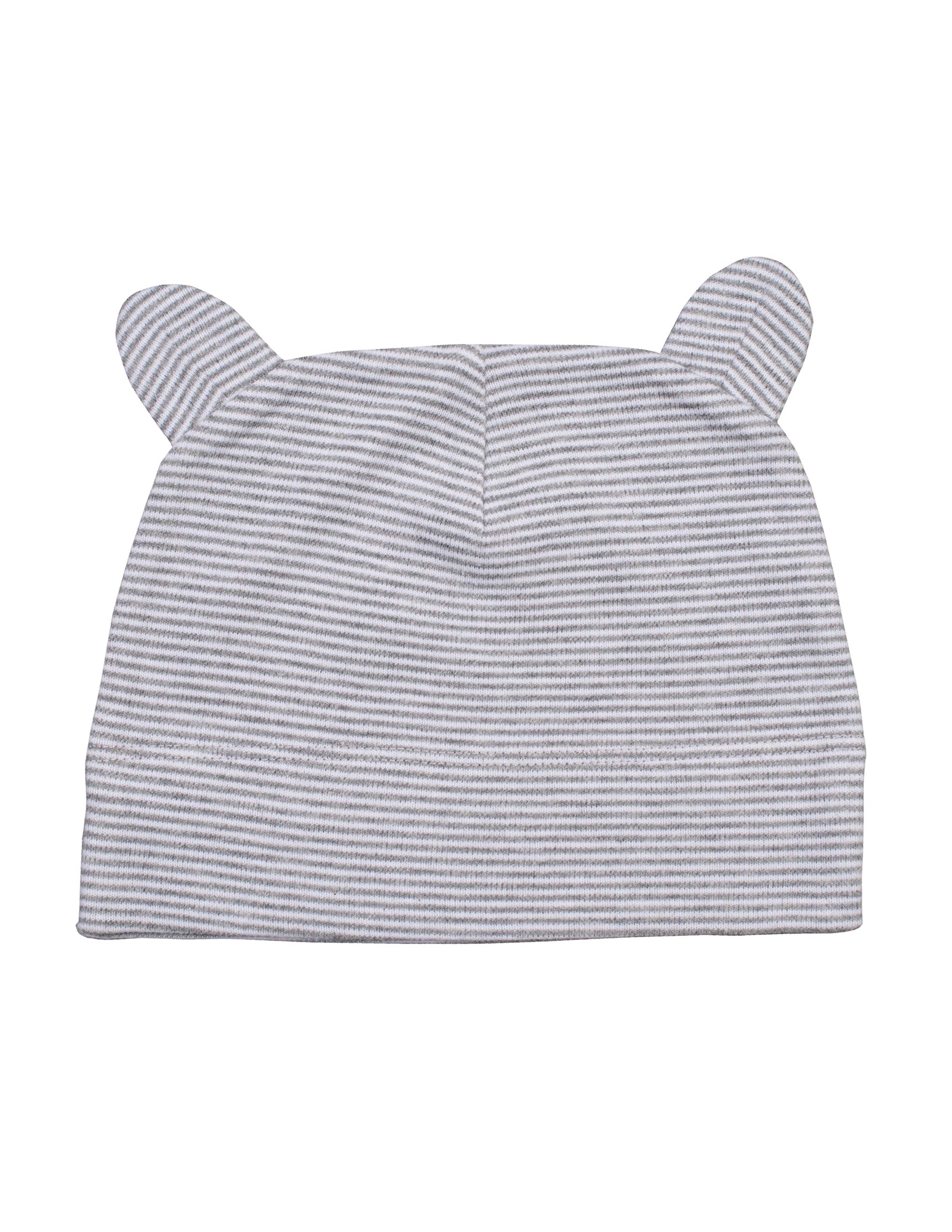 BZ51 Unisex Baby Little Hat with Ears - Organic Natural/Mocha - O/S