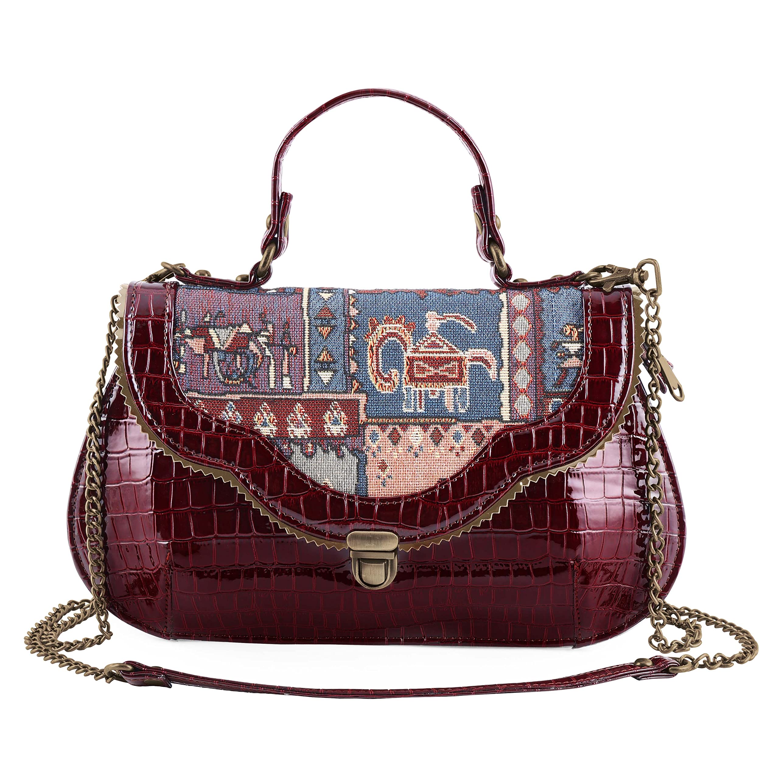 Rudhira Top Handle Satchel Bag/Shoulder Bags For Women (Crocodile Print), Multicolor (B0B154FPKH) Amazon Price History, Amazon Price Tracker