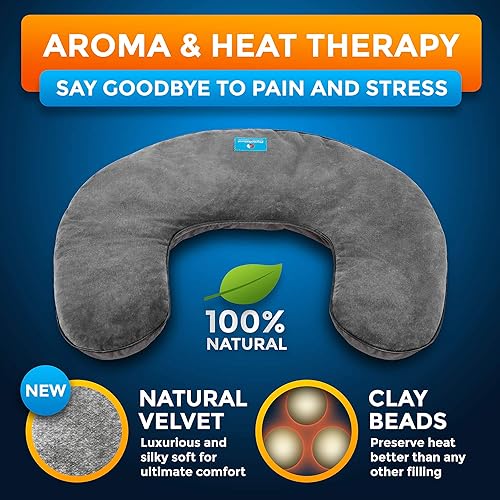 Miniatura 3 de Envoltura para el cuello para microondas, alivio instantáneo para rigidez, dolor muscular, tensión y estrés, migrañas, dolores de cabeza, almohada