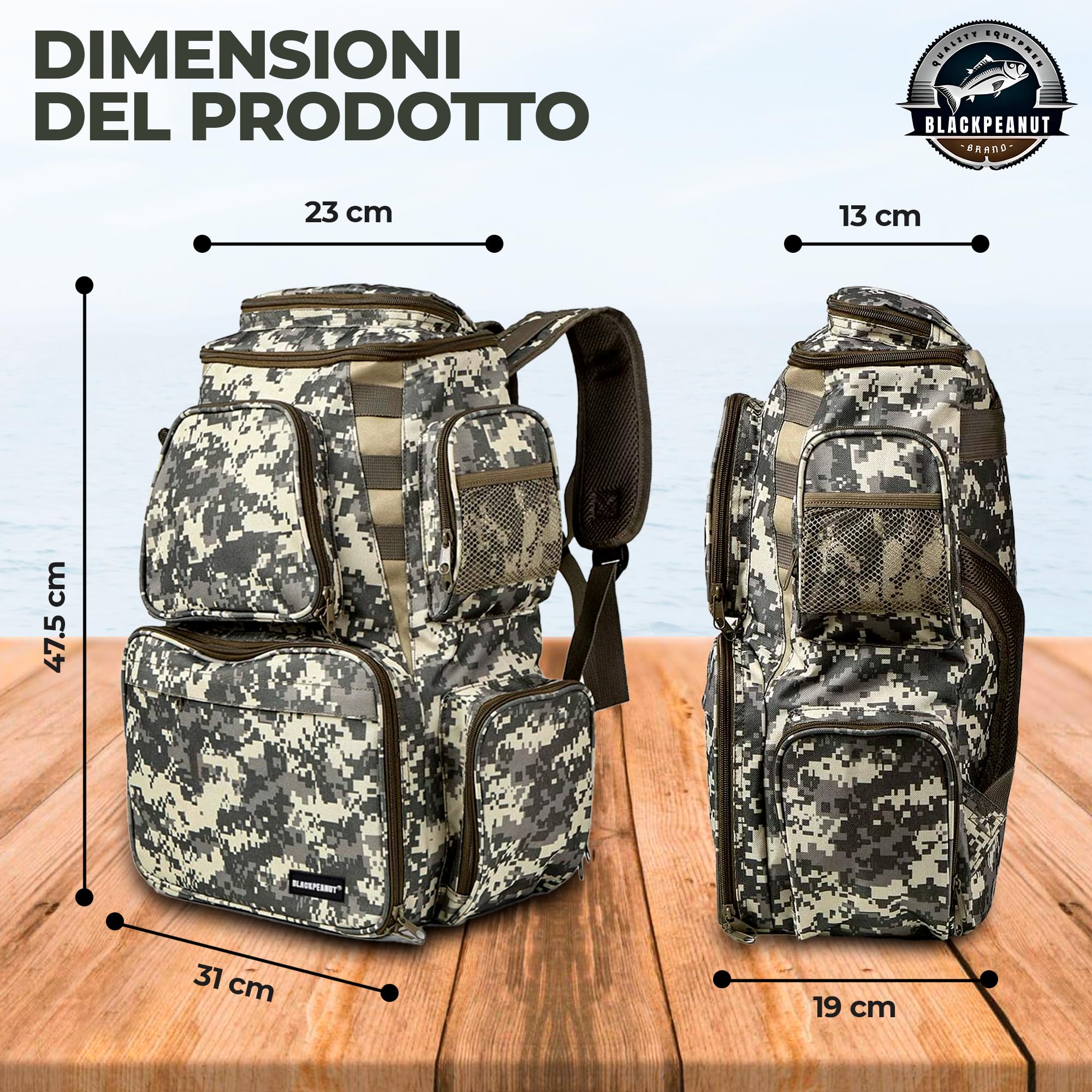 Zaino da Pesca - Cassette Incluse, Per Organizzare e Riporre gli Accessori, Valigetta
