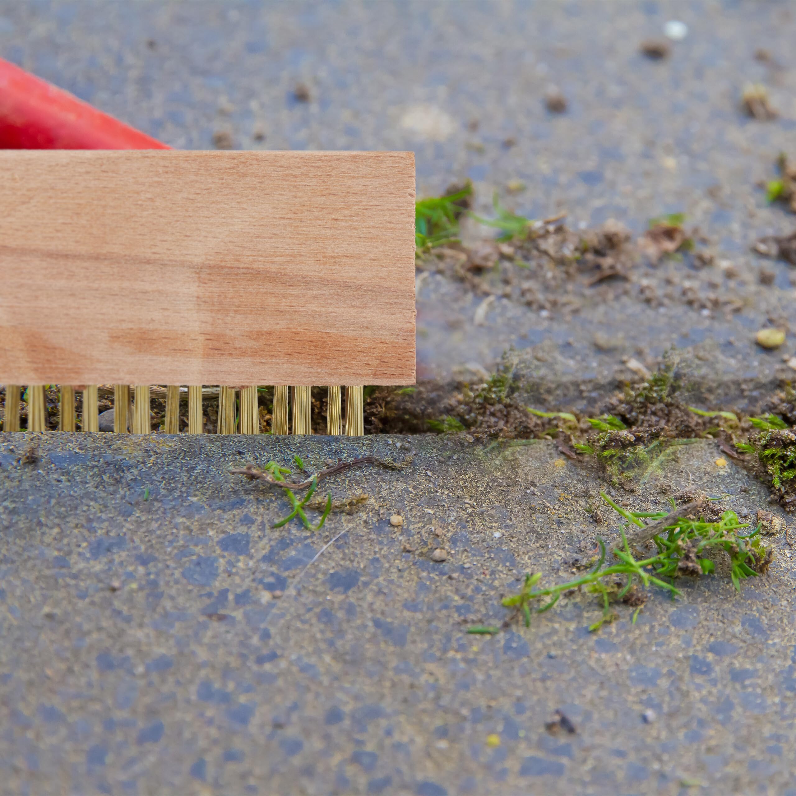 Relaxdays Spazzola per Erbacce Pulisci Fughe, Set da 6, Ricambio per Scope Rimuovi Muschio in Giardino, Naturale Ottone