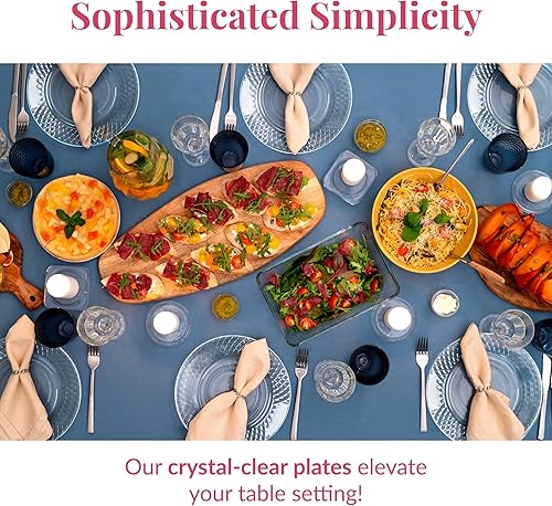 Miniatura 16 de Prestee Platos desechables, 72 unidades - 7.5 pulgadas, plato de plástico transparente resistente, para pasteles, ensalada, aperitivo, cena, platos