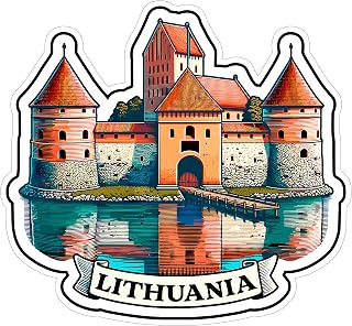 Lithuania Sticker 4 Inch City Travel Souvenir Destination - Waterproof Vinyl Decal for Laptop Water Bottle Car Tumbler - Durable Aesthetic Long-Lasting Stickers for Adults ID44990