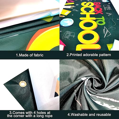 Miniatura 3 de KatchOn, Cartel de bienvenida de regreso a clases, extragrande, 72 x 44 pulgadas, telón de fondo de regreso a clases, cartel del primer día de