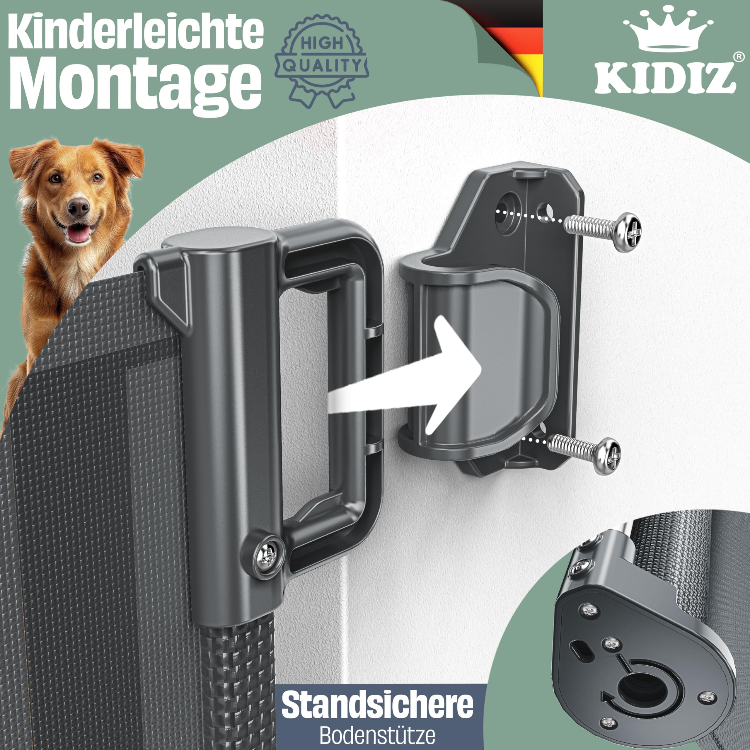 Traphekje Uitschuifbaar 300 Cm, Extra Breed, Bediening Met Één Hand, Babydeurhekje For Baby's En Huisdieren, Kinderhekje, Gaashek For Trappen, Deuren, Gangen (Color : Schwarz