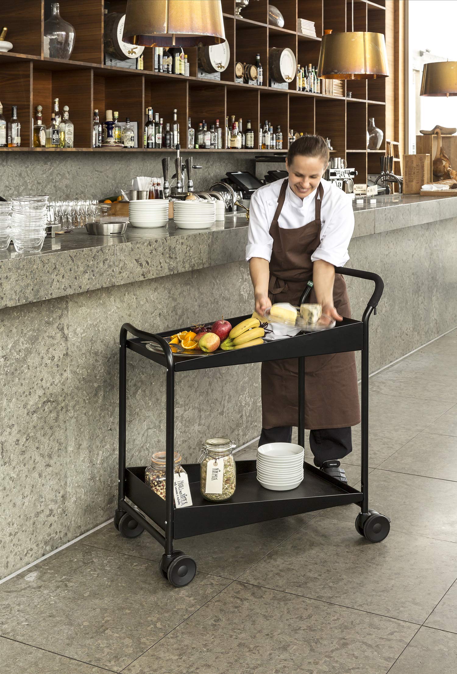Tavolo di design, Carrello carrellino carrello | – Carrello portavivande con 2 ripiani
