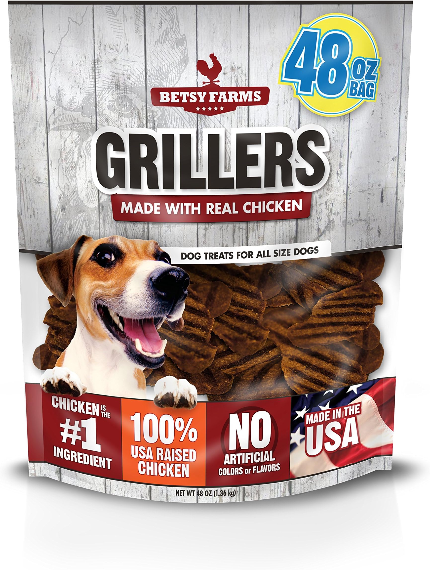 Betsy Farms Chicken Grillers Dog Jerky Treats, 48 Oz