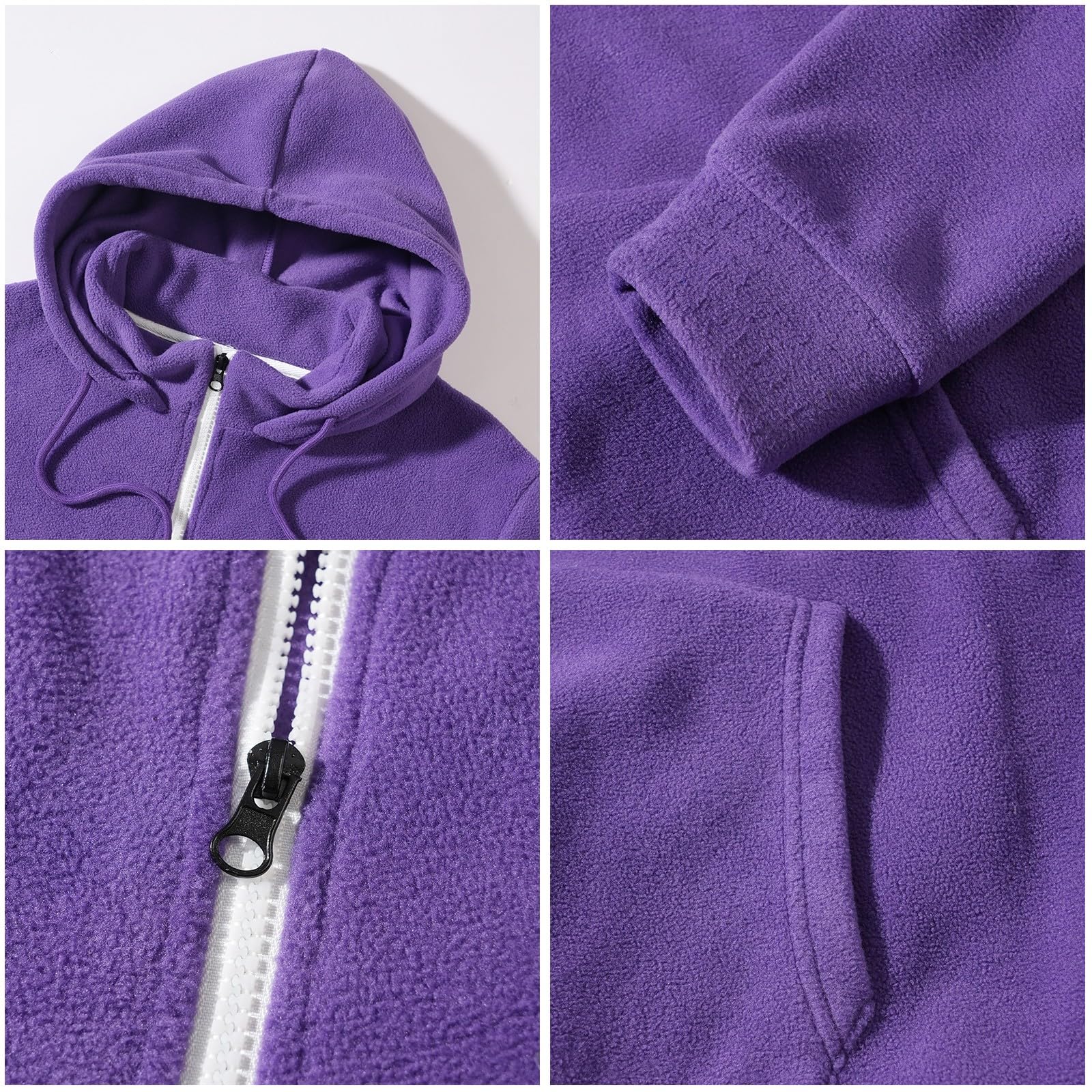 Ropa Anti UV Hombre Sudadera con Capucha Y Cremallera De Un para Hombre, Forro, Manga Larga, Estilo Oversize, Cálida, Bolsillo. Sudaderas Azul (Purple, XXL) Moto Protecciones Artículos