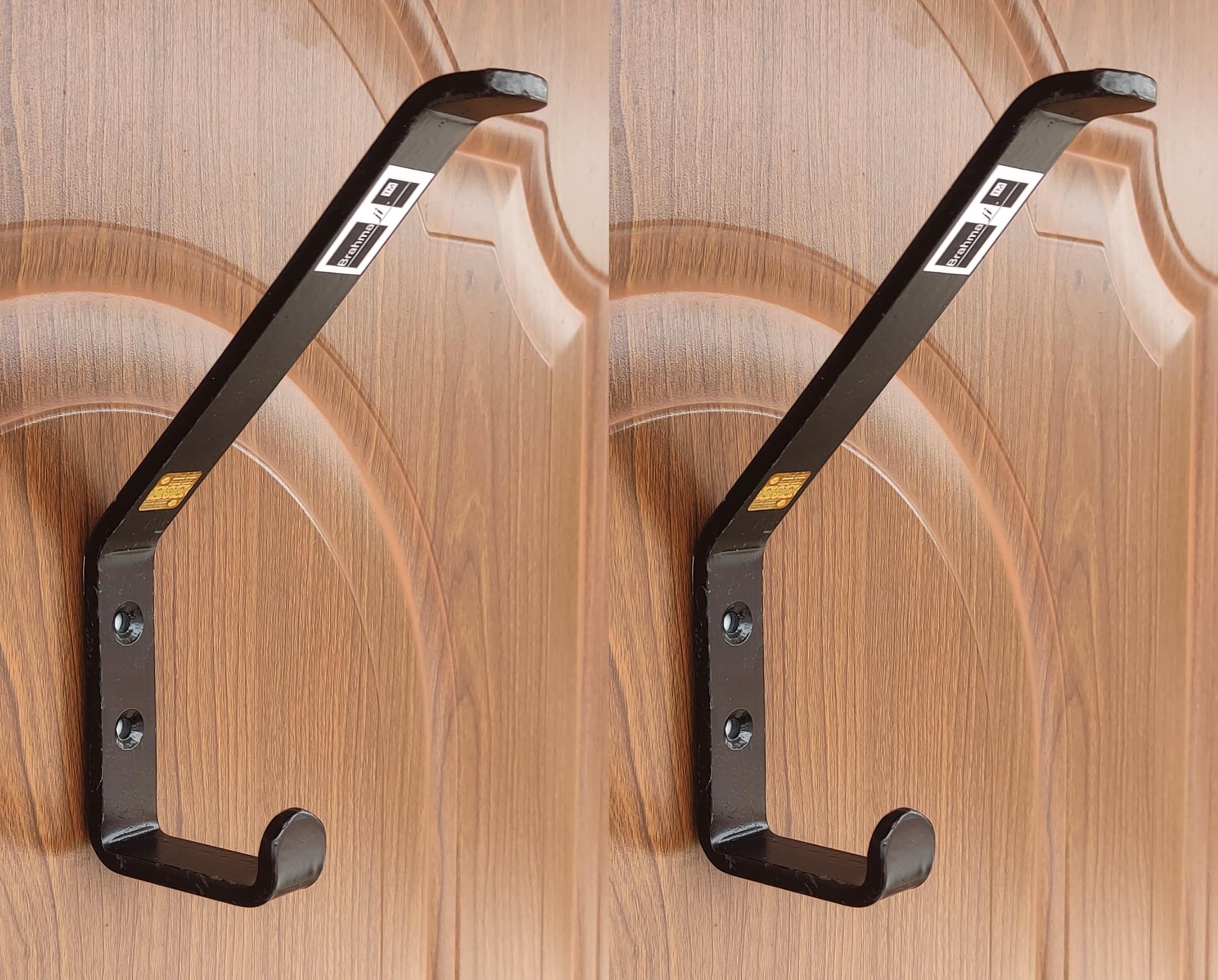 Brahmaji Helmet Holder | Organize Your Space in Style Branded Multipurpose Wall Mountable Hanger - Perfect for Helmets, Coats, Laptops, Handbags, Backpacks, and Umbrellas (Black, Pack of 2)