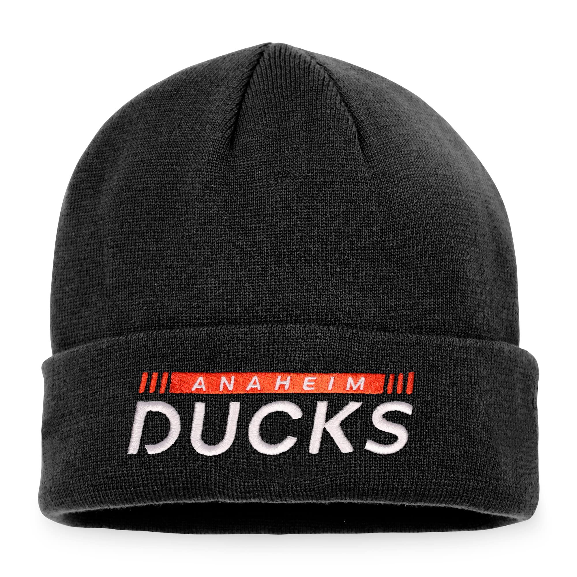 Fanatics NHL Authentic Pro Game Train Cuffed Knit Anaheim Ducks Beanie Mütze Wollmütze