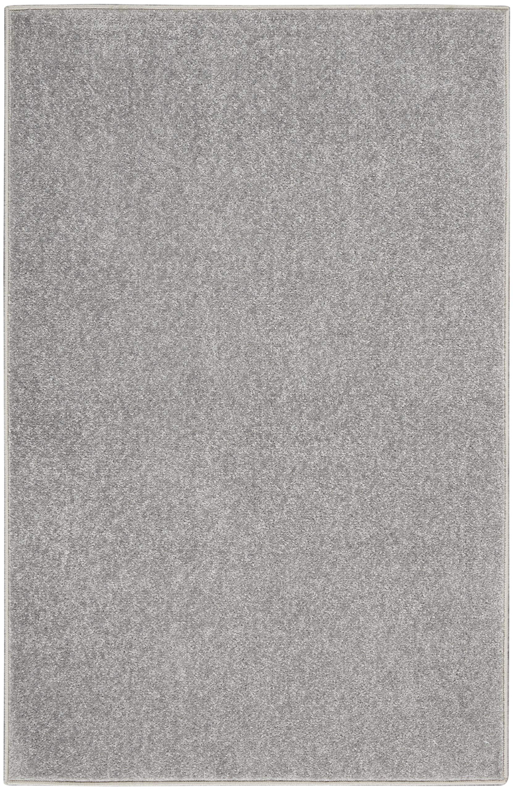 Photo 1 of Nourison Essentials Indoor/Outdoor Silver Grey 2' x 4' Area Rug, Easy -Cleaning, Non Shedding