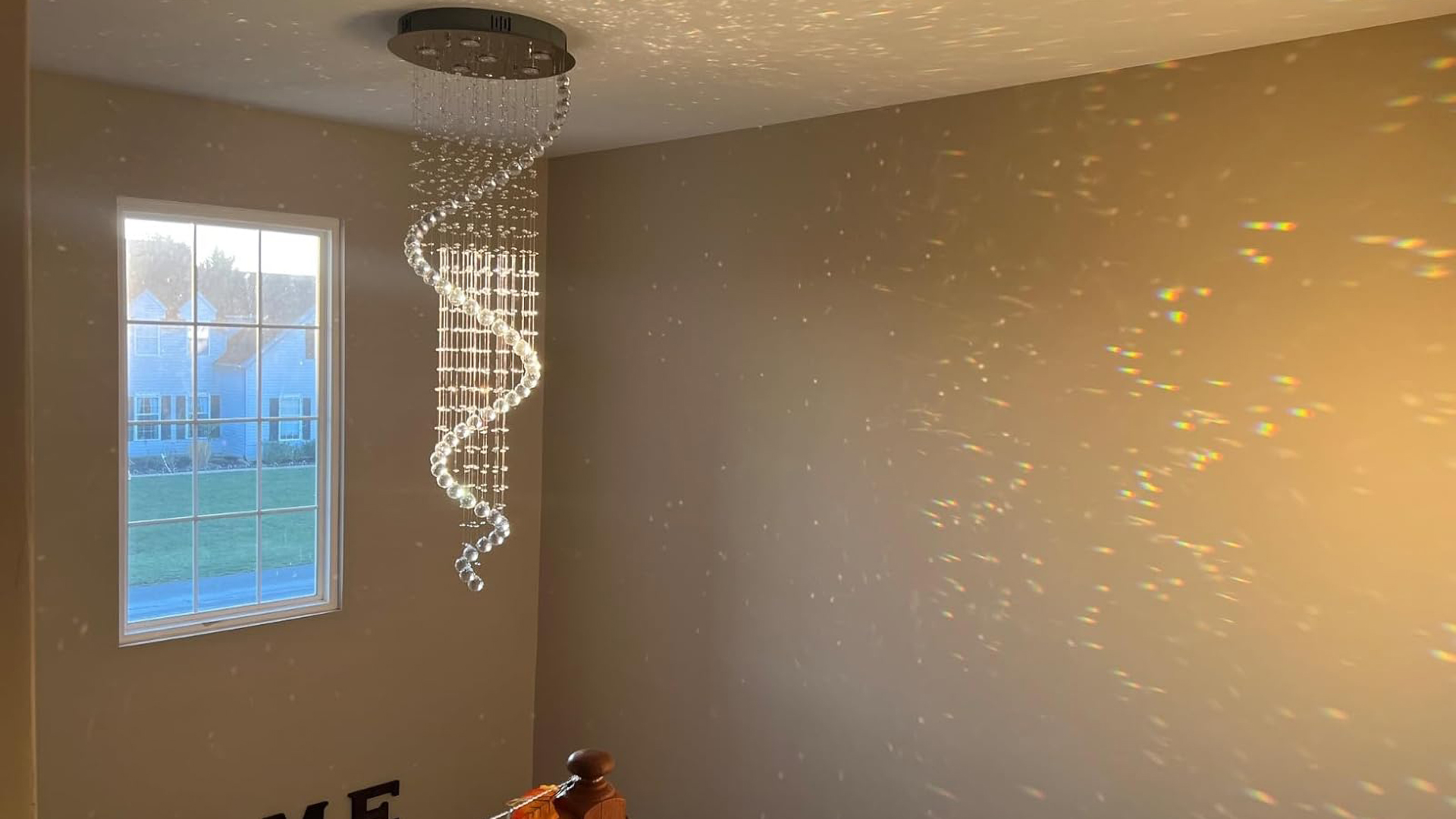 Image of Modern Contemporary Swirl Chandelier Lighting for Foyer Dining Room Kitchen Chandelier Fixture Ceiling Light Rain Drop with All Crystal Balls D20'' X H61'' of CRYSTOP