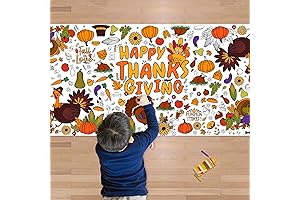 Thanksgiving Pumpkin Garland and Pumpkin Paper Tablecloth Set