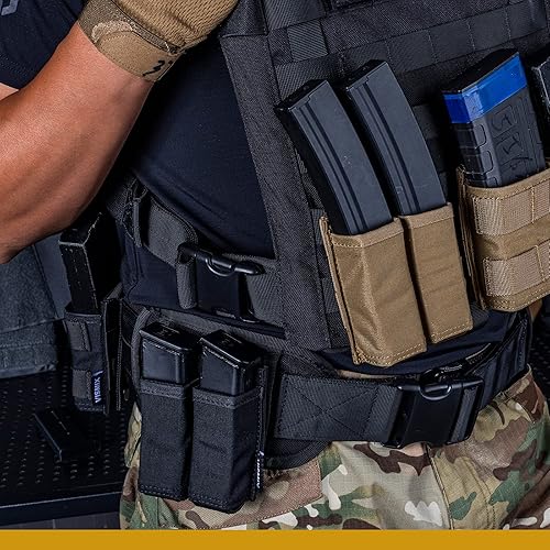 Miniatura 7 de VISMIX Bolsa para cargador de pistola, doble bolsa de 0.354 in con inserto Kydex de liberación rápida y compatible con MOLLE