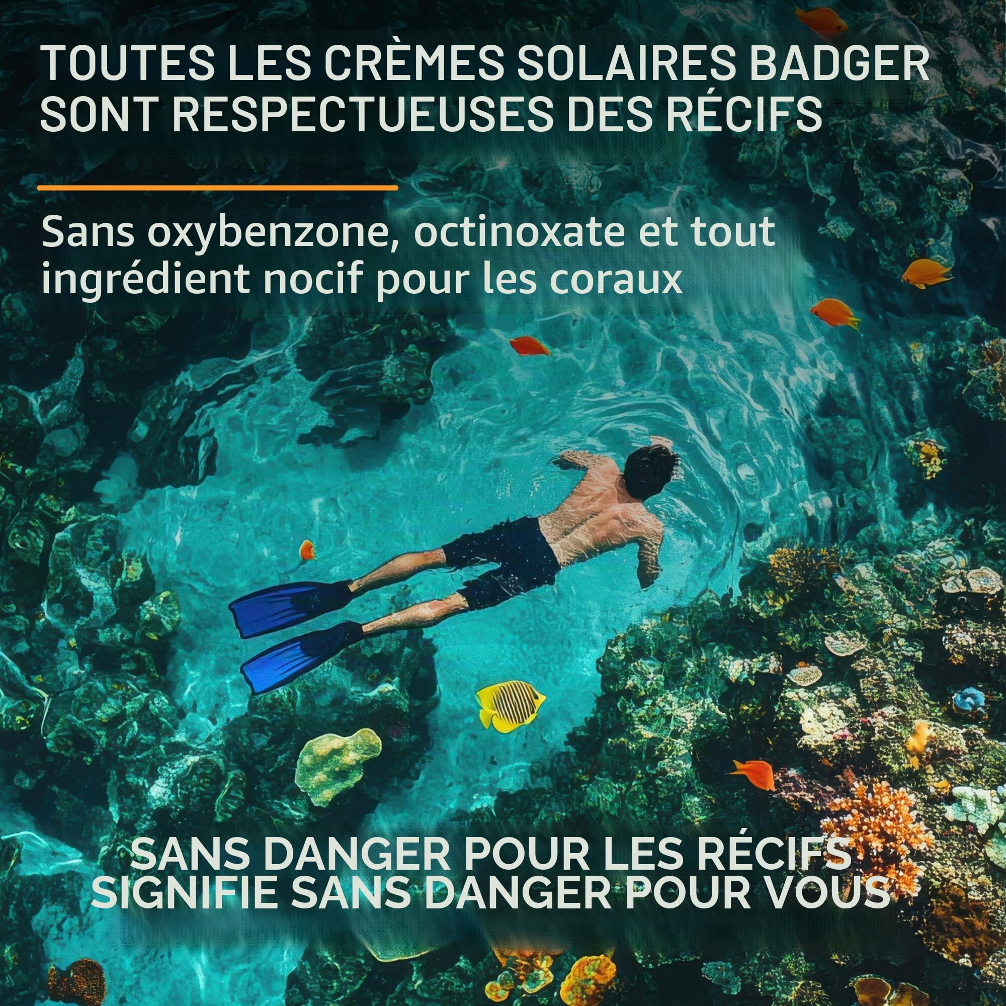 Badger Crème Solaire Minérale Active SPF 30, Large Spectre, 87 ml