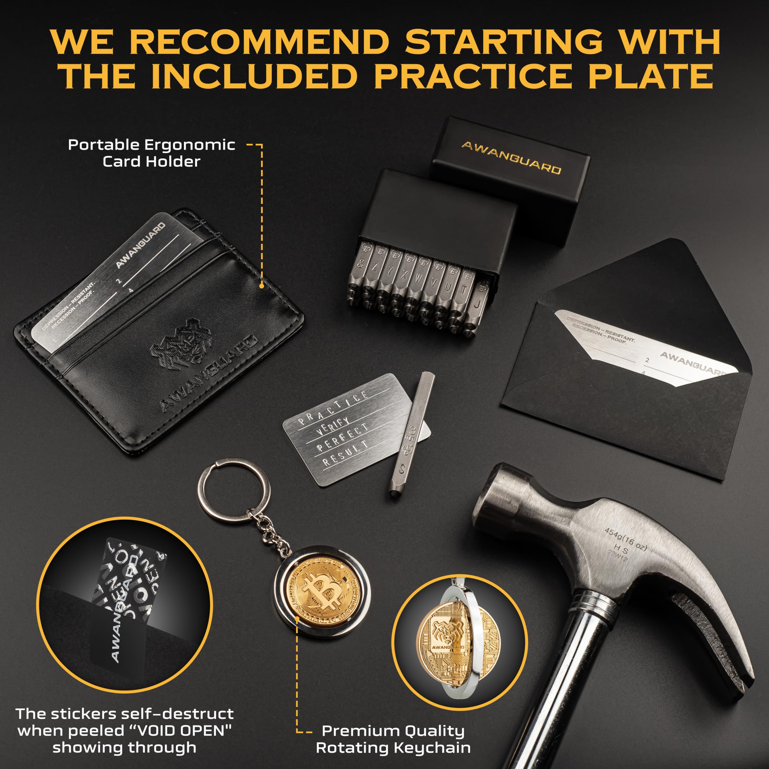 AWANGUARD Ultimate - Portefeuille Crypto en acier Bitcoin, Mnemonic Crypto  Seed Phrase Storage Plates 3x24 Backup, Compatible avec Ledger, Trezor et  TOUS les Portefeuille : Amazon.fr: Fournitures de bureau
