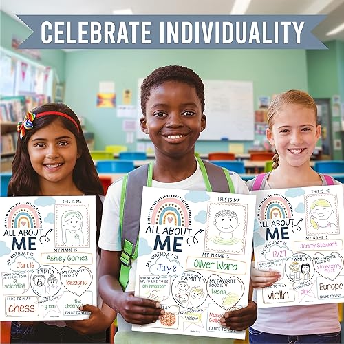 Miniatura 9 de Póster All About Me Elementary - Póster de 20 estrellas de la semana, póster de All About Me para preescolar y jardín de infantes, póster de