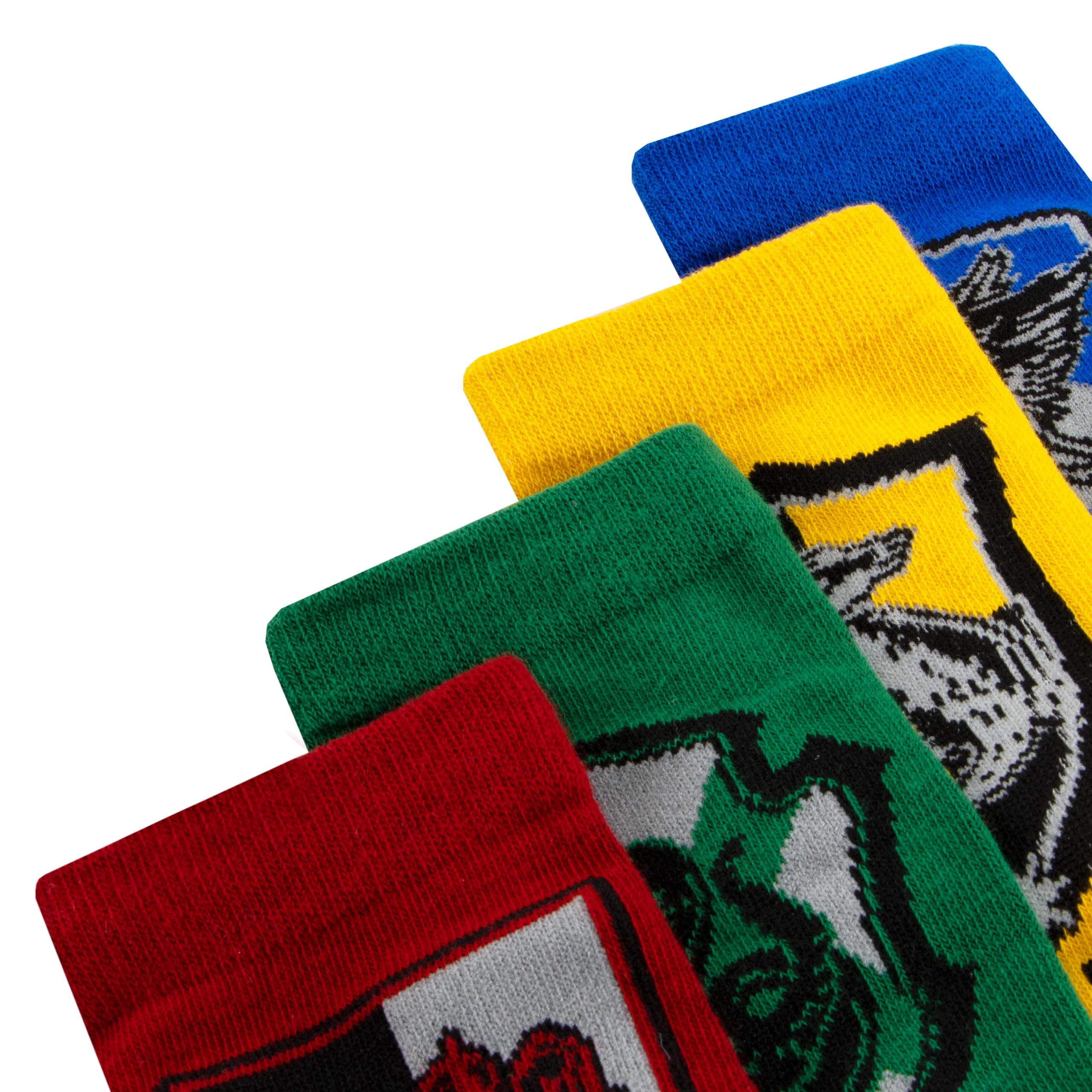 Harry Potter Skarpety 4 Pack | Skarpety Ravenclaw, Hufflepuff, Slytherin, Gryffindor dla dzieci | Chłopięce nietypowe skarpety