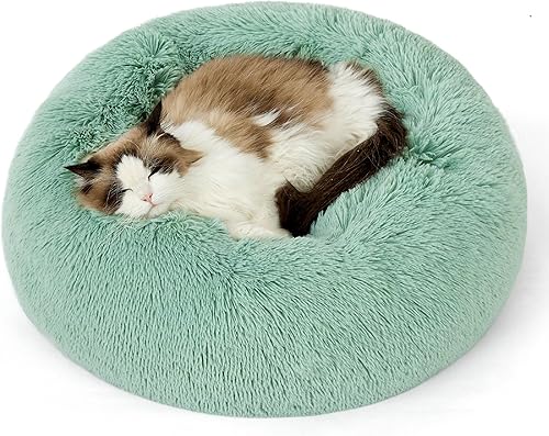 Miniatura 50 de Bedsure - Cama calmante para perros medianos, lavable, mediana, con forma de dona, antideslizante, afelpada, esponjosa, pelo sintético, para gato,