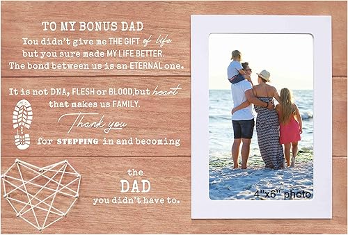 Miniatura 1 de Marco de fotos para el día del padre, regalo para padrastro, regalo de regalo para papá de parte de hija, hijo, cumpleaños, Navidad, regalo de boda