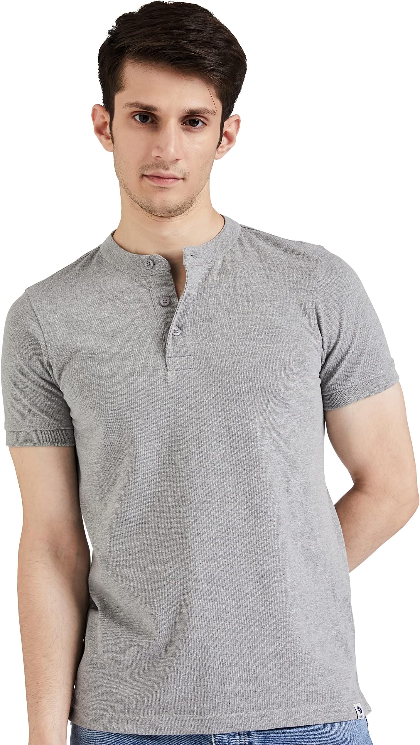 Men's Cotton Rich Polo T Shirt | Mandarin Collar Tshirts | Half Sleeves | Plain - Regular Fit (Available in Plus Sizes)