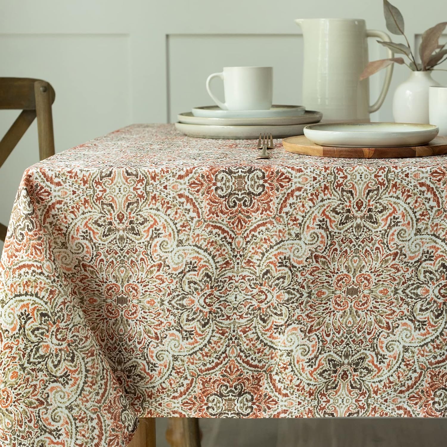 Benson Mills Echo Spillproof Fabric Tablecloth for Fall, Harvest, and Thanksgiving (60" x 104" Rectangular) : Home & Kitchen