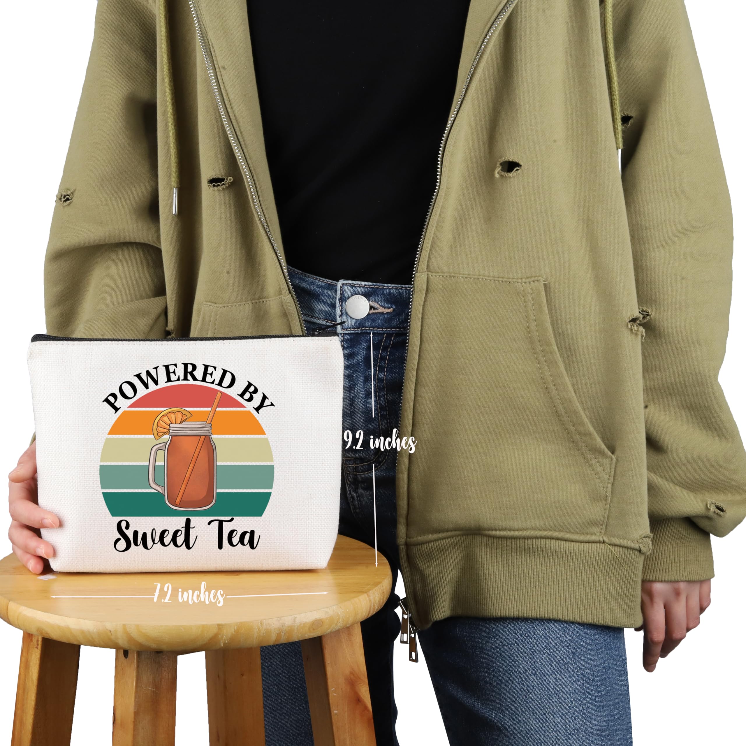 PYOUL Sweet Tea Lover Gift Powered By Sweet Tea Makeup Bag Sweet Tea Drink Cosmetic Bag Sweet Tea Design Gift (Sweet Tea Bag) - Image 2