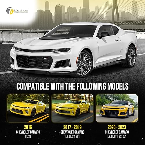 Miniatura 4 de Trim Illusion MC6227BLK - Cinta en color negro brillante con cubierta de espejo completo, accesorio compatible con Chevrolet Camaro 2016-2023