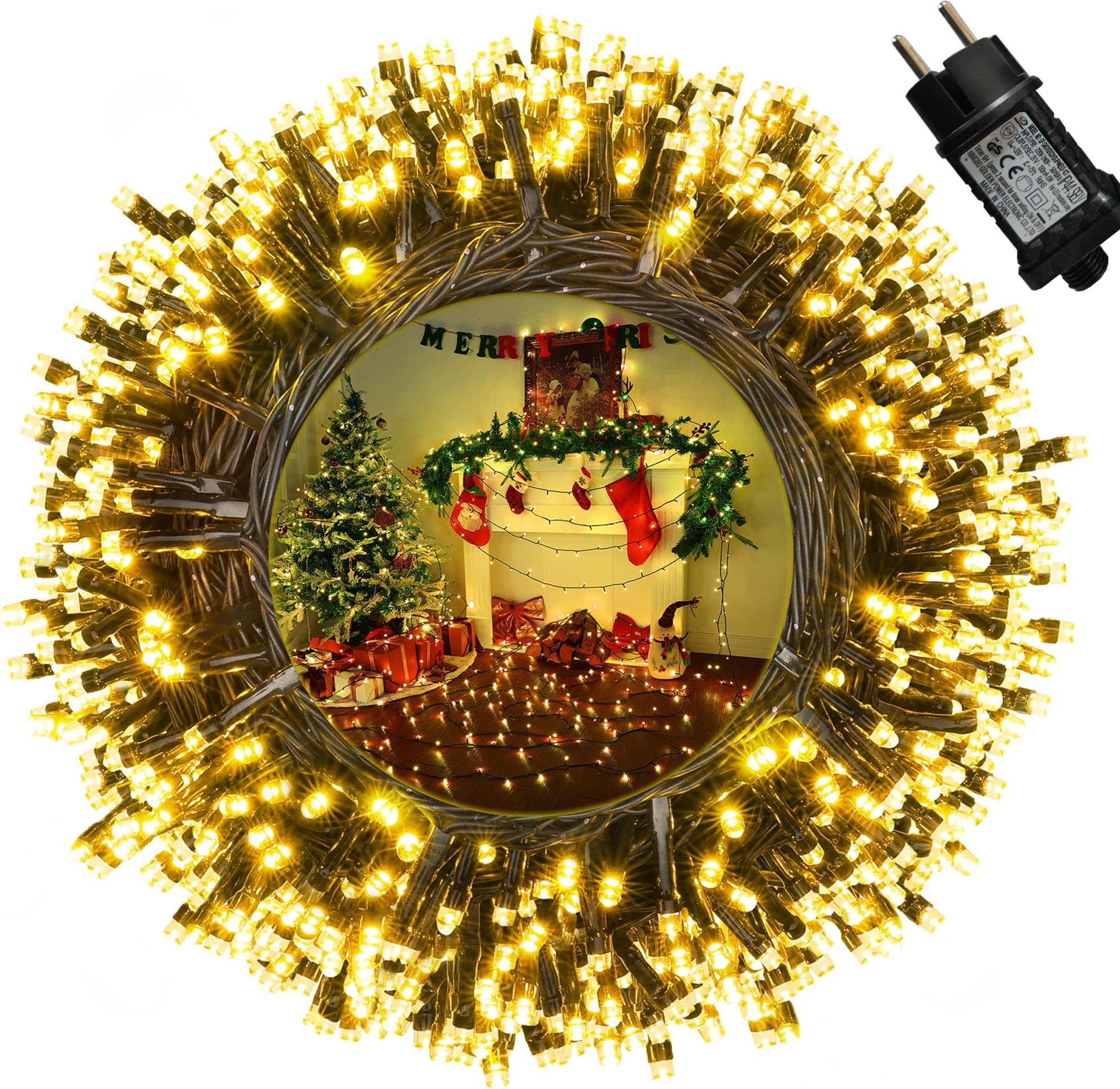 iShabao Guirlande Lumineuse Sapin de Noel, 317 LED Rideau Lumineux