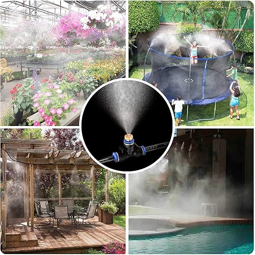 Miniatura 8 de H&G Lifestyles - Rociadores para el sistema de rociado del patio. boquillas de niebla, adaptador de latón para el jardín del patio, paraguas de