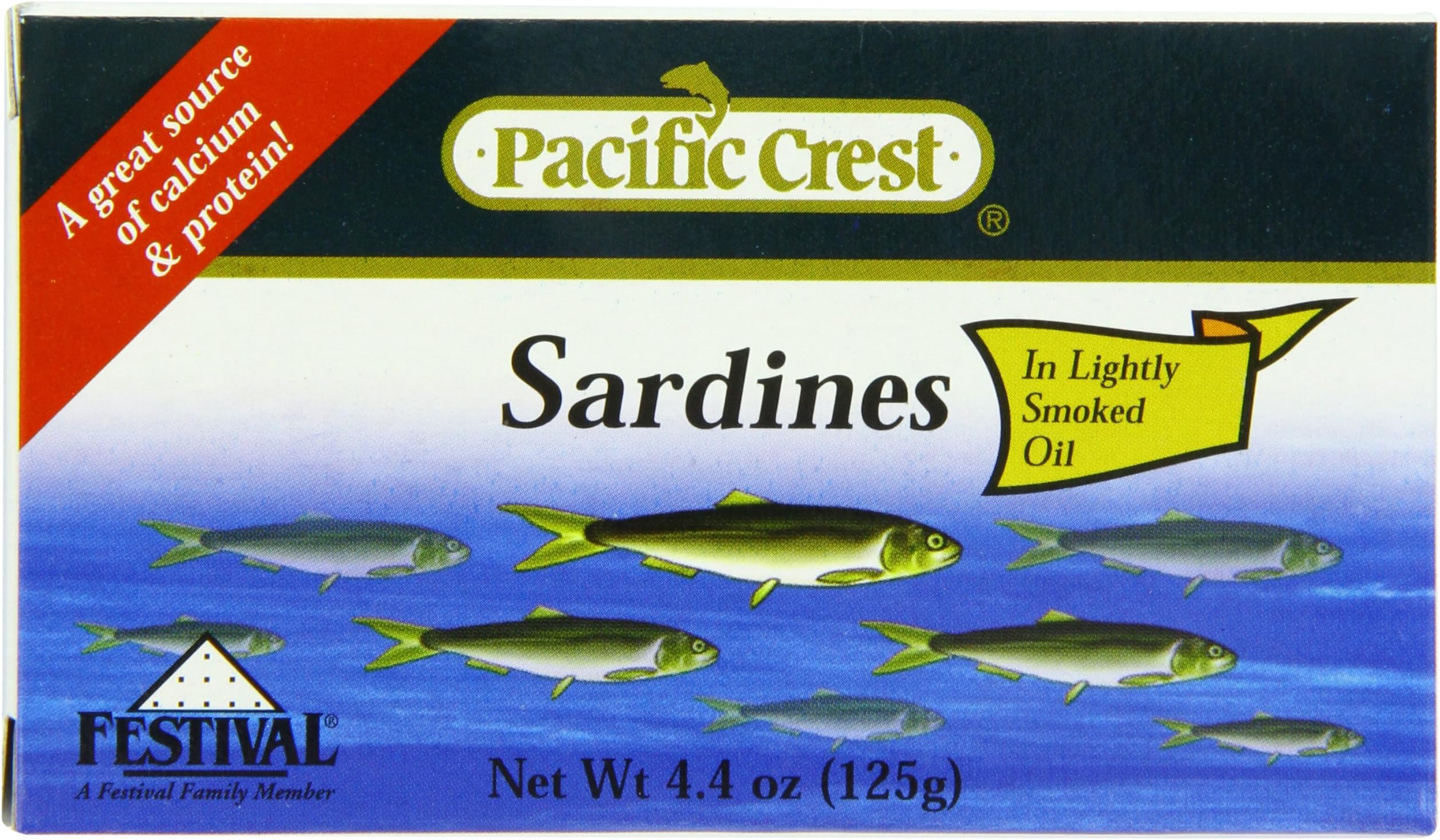 Pacific Crest Sardines in Lightly Smoked Oil - EZ Open, 4.5-Ounce (Pack of 50)