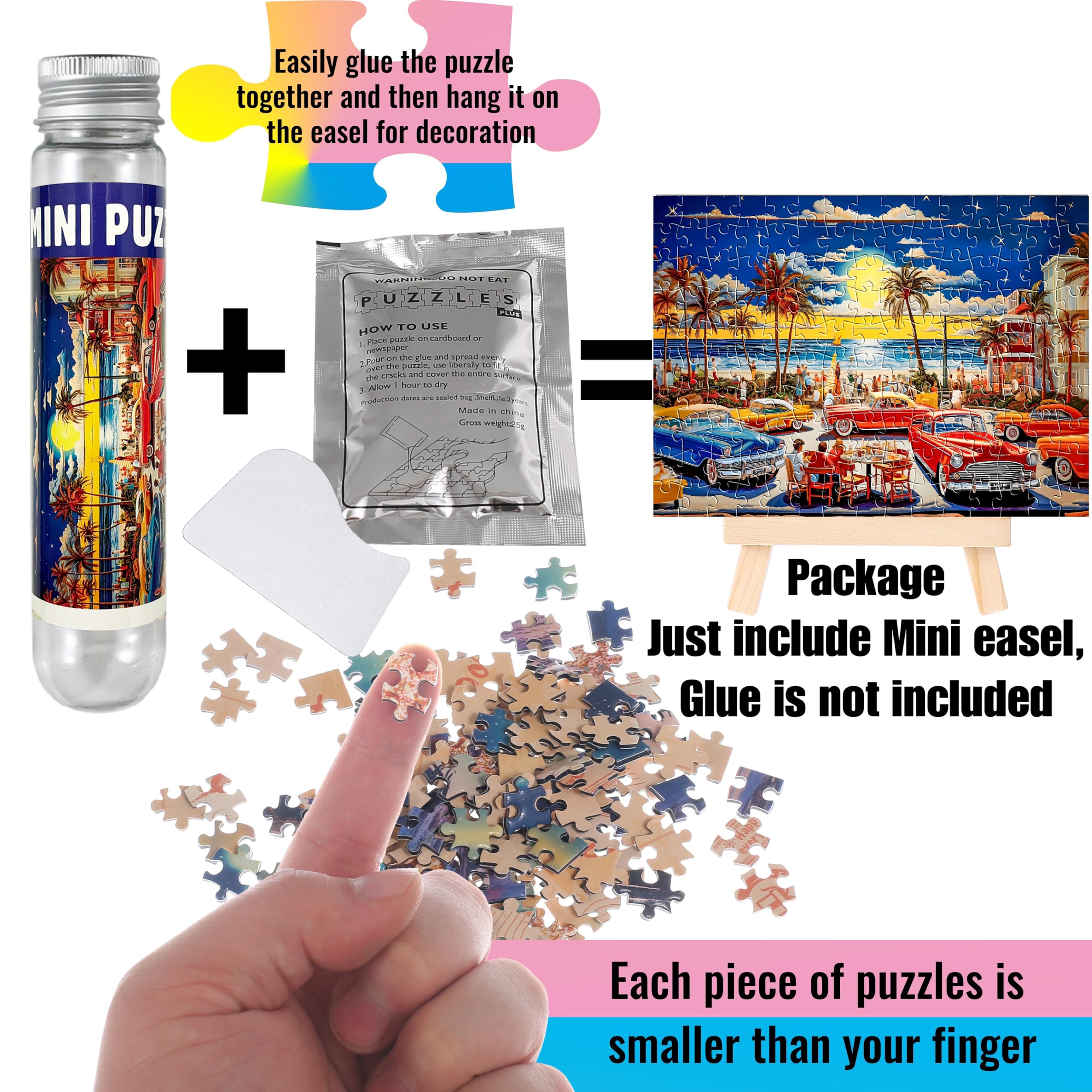 Mini Jigsaw Puzzles per Adulti 150 Pezzi (4 Confezioni) Piccolo Jigsaw Puzzle Impegnativo Micro Puzzle Difficile Piccolo Puzzle Home Decor Entertainment 6x4in (15 x 10cm