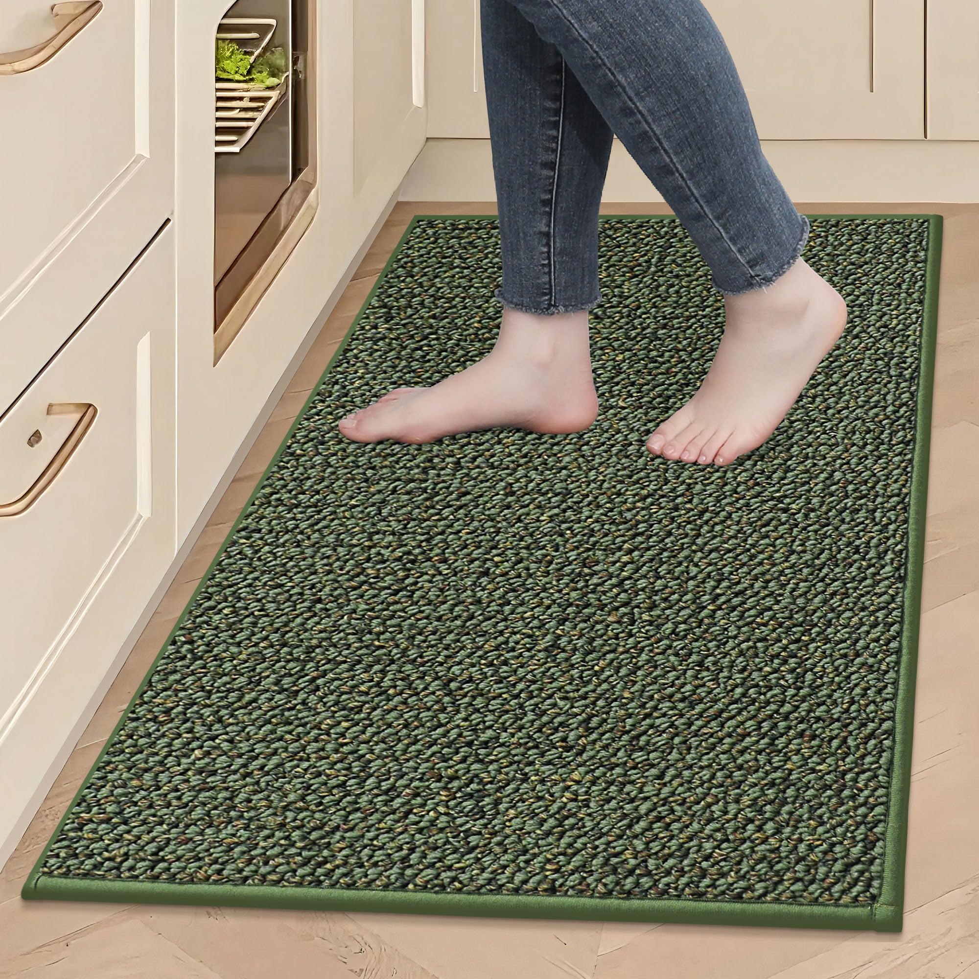 BEQHAUSE Kitchen Rugs 24"x36", Non-Slip Kitchen Mats for Floor, Super Absorbent and Stain Resistant Kitchen Rugs, Machine Washable Rugs for Kitchen,