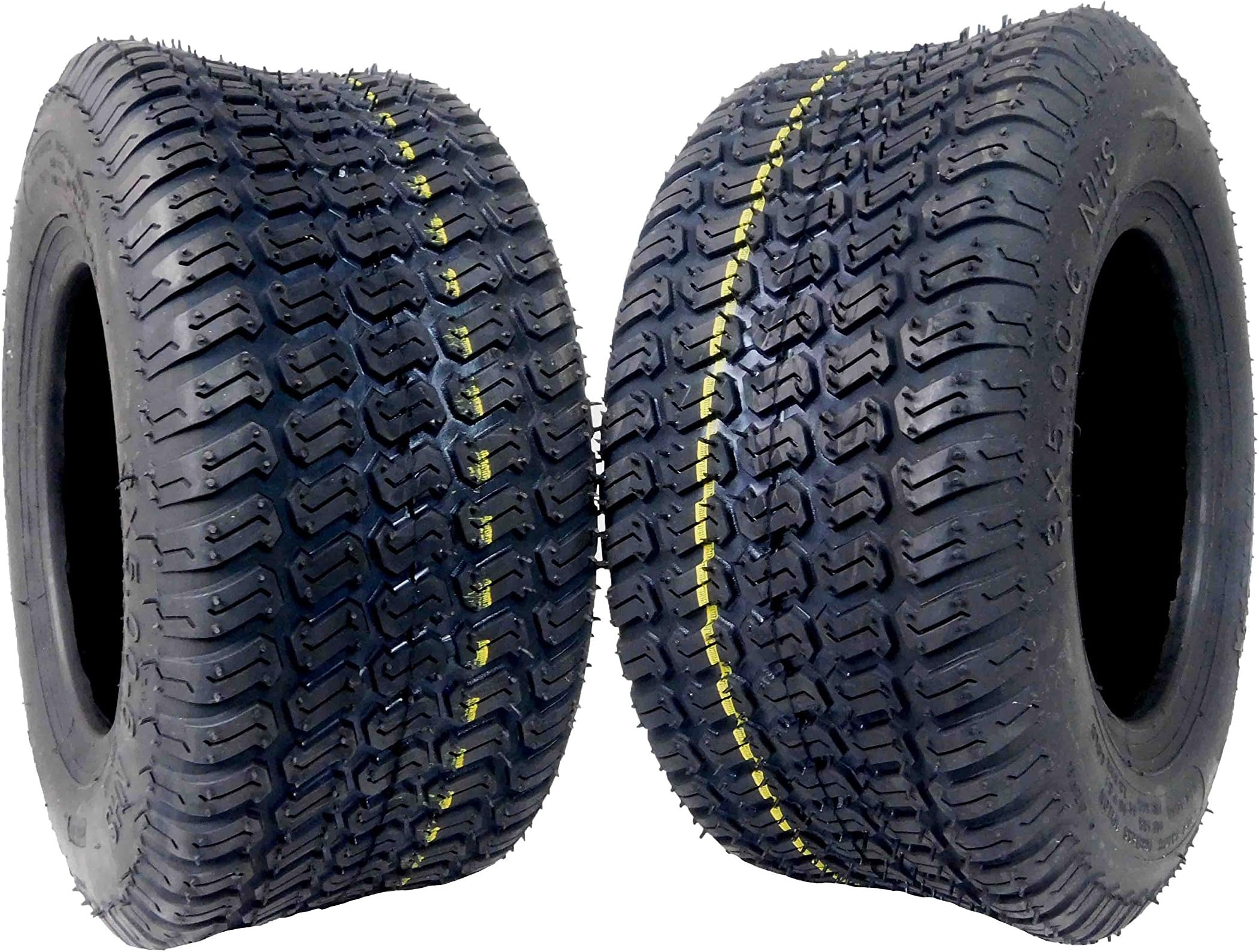 MASSFX Lawn & Garden Tire Set - Two Front 13/500-6 - 4 Ply Rating - 3MM Tread Depth - 13x500x6 (Two Pack)