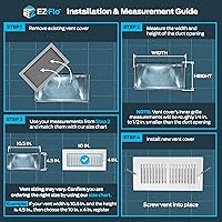 Vista 3 de EZ-FLO Cubierta de ventilación de aire de 10 x 4 pulgadas (apertura de conducto) para pared o techo, registro de ventilación bidireccional, cubierta