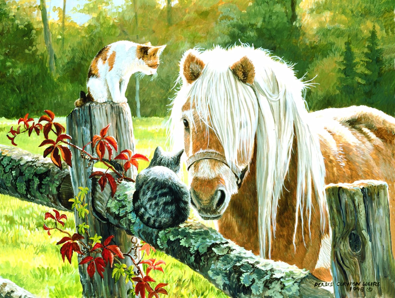 SUNSOUT INC - Just Visiting - 300 pc Jigsaw Puzzle by Artist: Persis Clayton Weirs - MPN# 51508