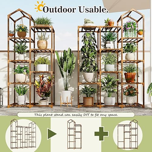 Miniatura 6 de EnHomee Soporte para Plantas de Interior Soportes para Plantas de Exterior Estante Alto para Plantas para 19-25 Macetas Soportes Escalonados de