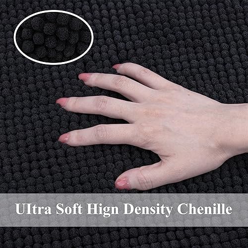 Miniatura 4 de Juego de 2 alfombras de baño de alta calidad para suelo de baño, tapetes de baño de felpilla pequeños lavables a máquina, antideslizantes y súper